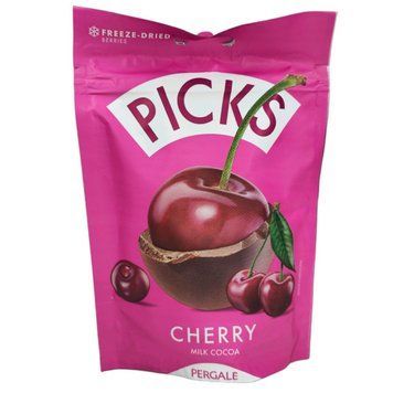 Драже Pergalė Picks Cherry Milk Cocoa 90 г 91374 фото