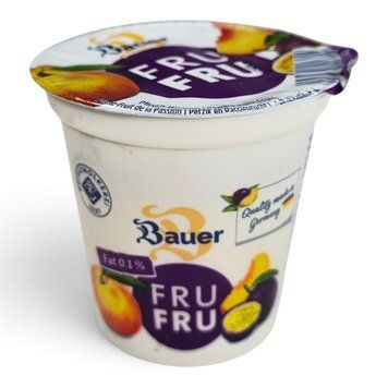 Йогурт з персиком і маракуєю Bauer Fru Fru 0.1% 150 г 116040 фото