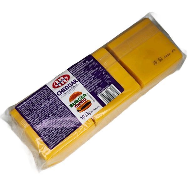Плавлений сир Mlekovita Burger Cheddar скибочки 1033 г 83769 фото