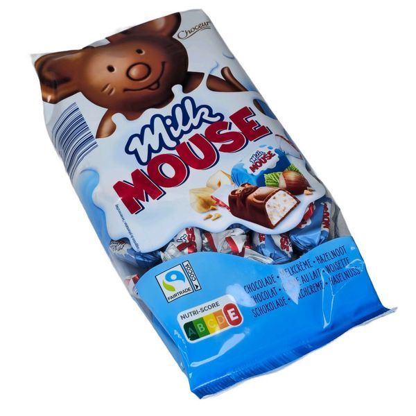 Цукерки Choceur Milk Mouse молочний шоколад з молочним кремом та шматочками фундука 210 г 22847 фото