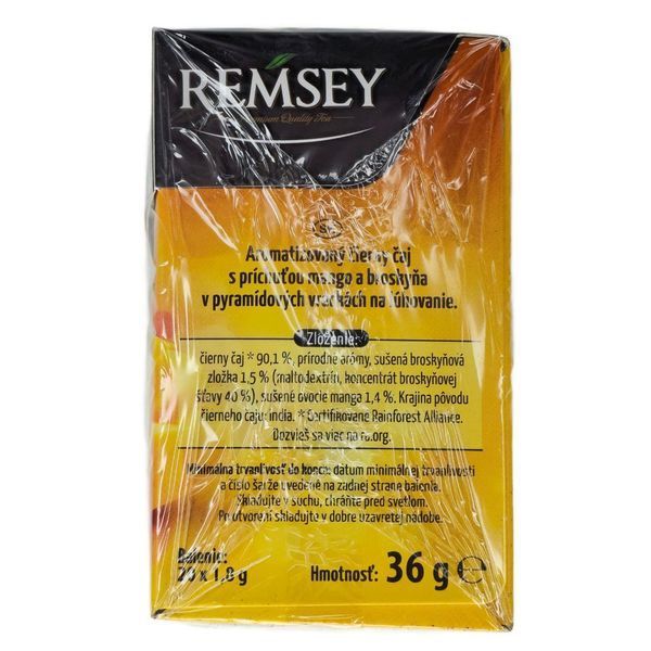 Чай чорний Remsey зі смаком манго та персика 36 г 36926 фото