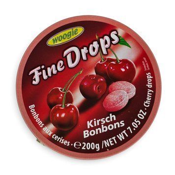 Тверді карамельки зі смаком вишні Woogie Fine Drops 200 г 55560 фото