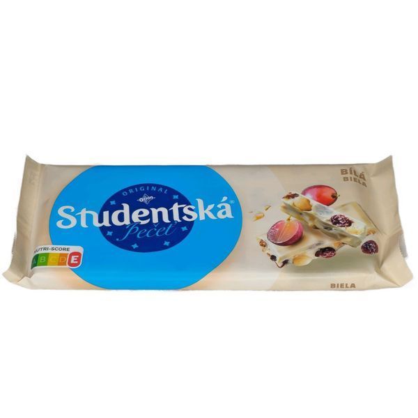 Шоколад білий Studentska з арахісом, желе та родзинками 170 г 6197 фото