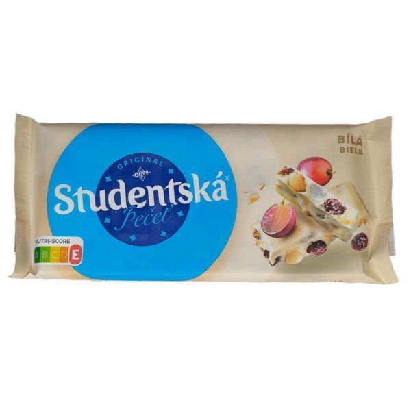 Шоколад білий Studentska з арахісом, желе та родзинками 170 г 6197 фото