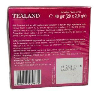 Чай Tealand з малиною та полуницею 40 г 09603 фото